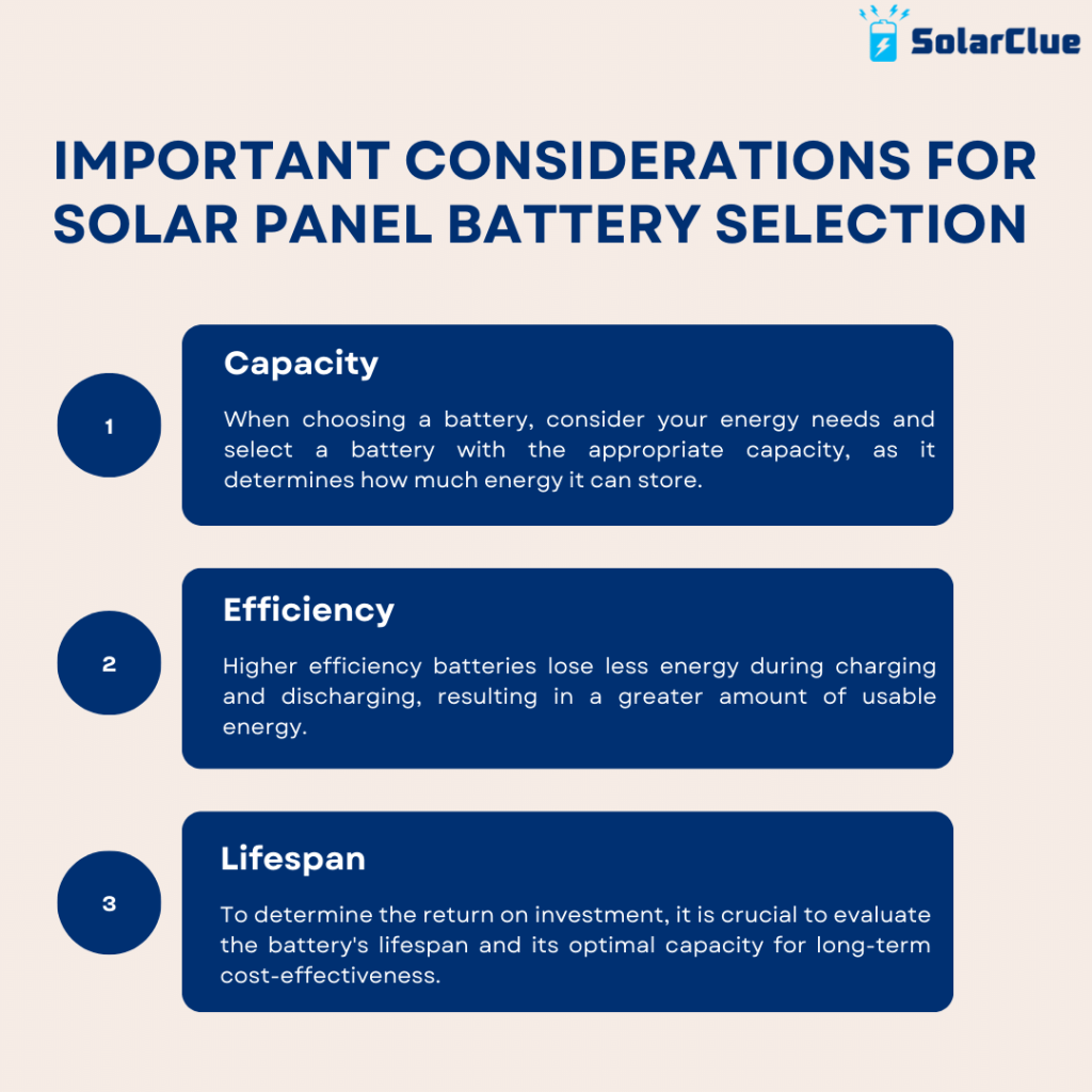 Factors for Selecting Solar Batteries