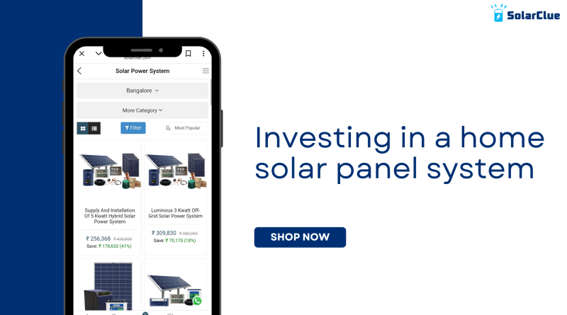 Screenshot of SolarClue Ecommerce