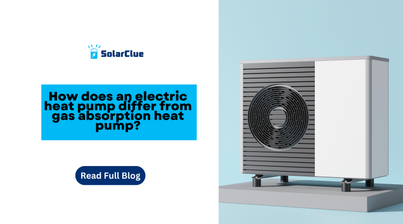 How does an electric heat pump differ from a gas absorption heat pump