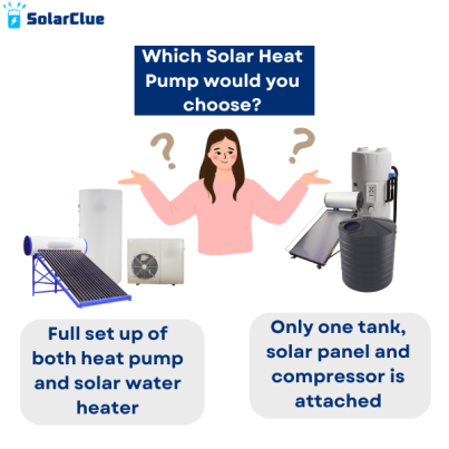 Which solar heat pump would you choose? Full set up of both heat pump and solar water heater, or only one tank, solar panel and compressor attached to it?