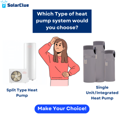 Which Type of heat pump system would you choose? Split Type Heat Pump or Single Unit/Integrated Heat Pump. 