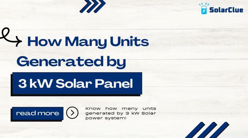 How many units generated by 3 kW Solar Panel