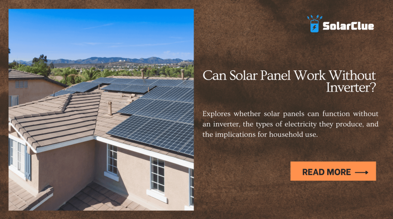 Can Solar Panel work without inverter