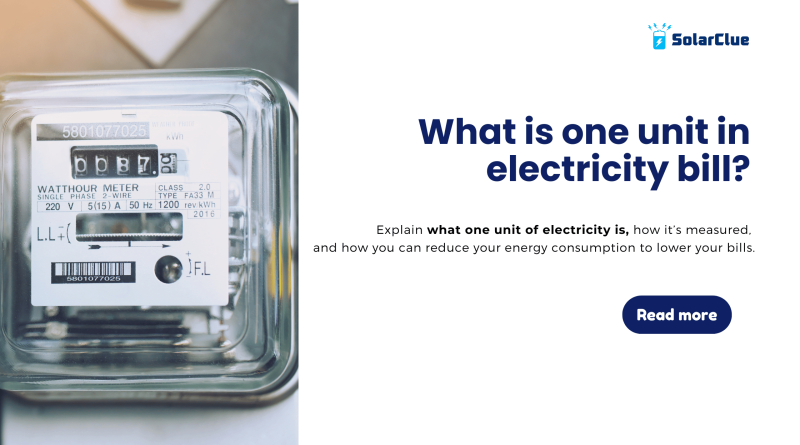 What is one unit in electricity bill?