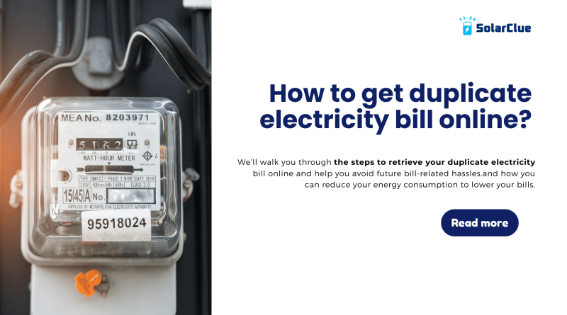 How to get duplicate electricity bill online?