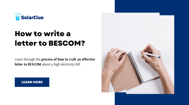 How to write a letter to BESCOM?