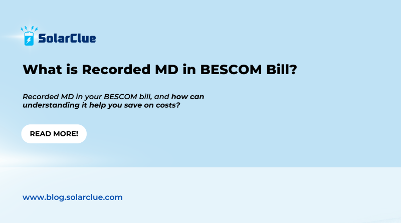 What is Recorded MD in BESCOM Bill?