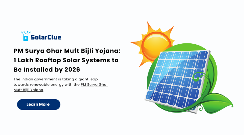 PM Surya Ghar Muft Bijli Yojana 1 Lakh Rooftop Solar Systems to Be Installed by 2026