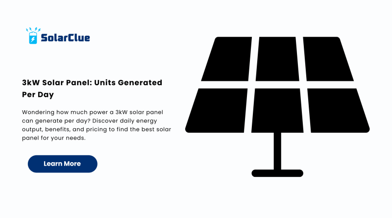 3kW Solar Panel Units Generated Per Day
