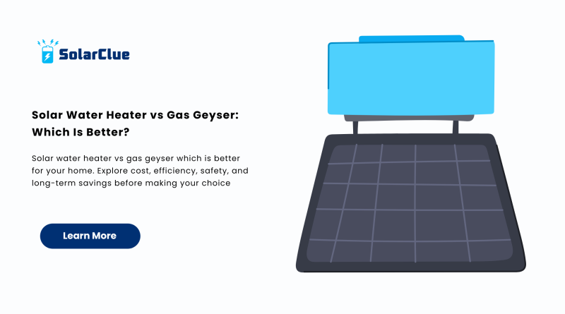 Solar Water Heater vs Gas Geyser Which Is Better.
