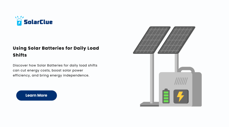 Using Solar Batteries for Daily Load Shifts