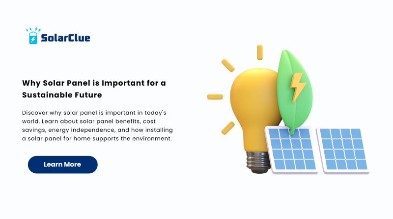 Why Solar Panel is Important for a Sustainable Future