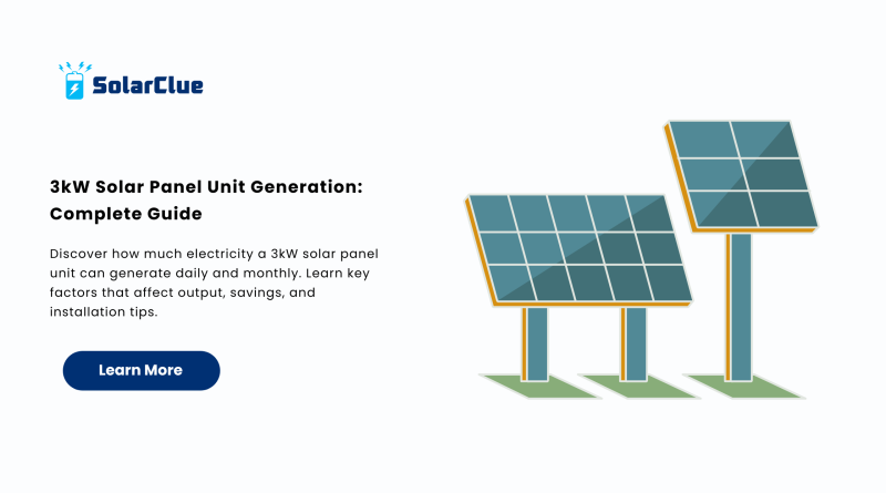 3kW Solar Panel Unit Generation Complete Guide