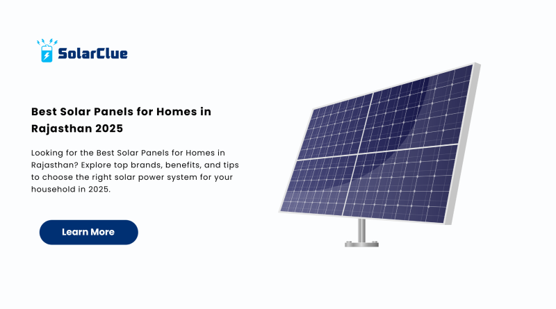 Best Solar Panels for Homes in Rajasthan 2025