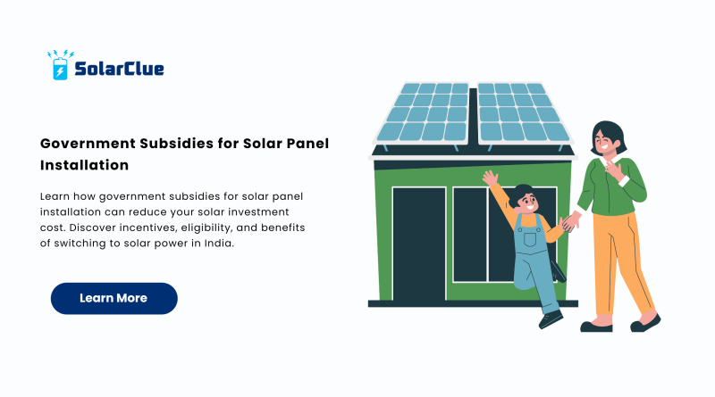 Government Subsidies for Solar Panel Installation
