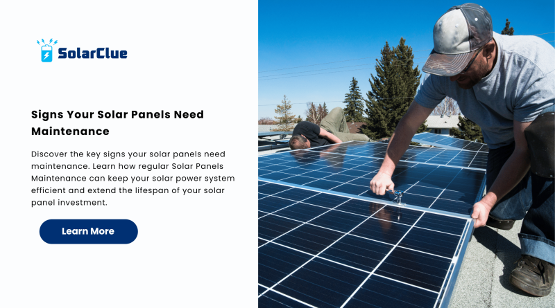Signs Your Solar Panels Need Maintenance