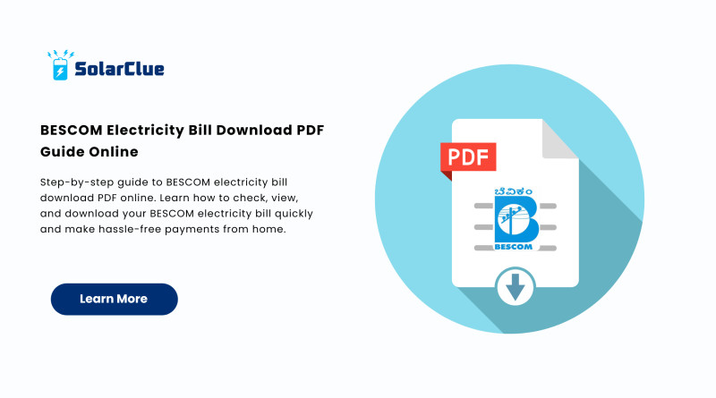 BESCOM Electricity Bill Download PDF Guide Online
